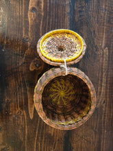 Load image into Gallery viewer, Small Handwoven Basket (yellow details) 42606
