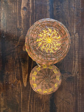 Load image into Gallery viewer, Small Handwoven Basket (yellow details) 42606
