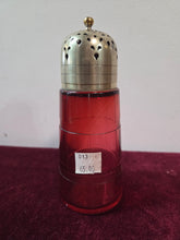 Load image into Gallery viewer, Cranberry Glass Sugar Shaker 013
