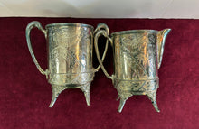 Load image into Gallery viewer, Antique Engraved 3-piece Silver Plated Tea Set 42604
