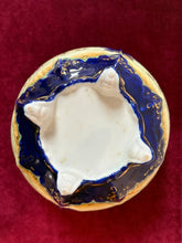 Load image into Gallery viewer, Victorian Handpainted Cobalt Floral Pottery Jardiniere 42603
