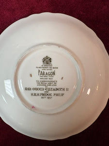 Paragon 1957 Queen Elizabeth Prince Philip Visit to Canada Teacup & Saucer 42402