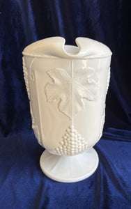 Indiana Glass White Milk Glass Harvest Grapes Pitcher 42506