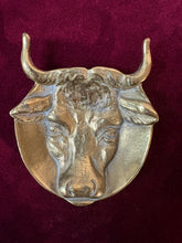 Load image into Gallery viewer, Heavy Brass Taurus Bull Trinket Dish. Made in Canada. 42603

