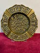 Load image into Gallery viewer, Vintage Heavy Brass Ornate Embossed MCM Ashtray 42603
