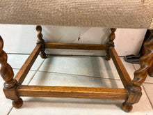 Load image into Gallery viewer, Antique Oak Barley Twist Needlepoint Footstool 42603
