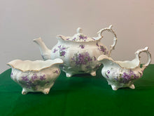 Load image into Gallery viewer, Hammersley Victorian Violets Teapot, Cream &amp; Sugar Set 570
