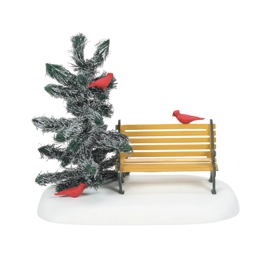 Department 56 Christmas Villages Cardinal Christmas Bench