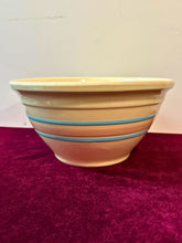 Load image into Gallery viewer, McCoy Pink Blue Band No. 10 Pottery Mixing Bowl 42603
