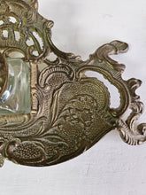 Load image into Gallery viewer, Art Nouveau Brass Glass Inkwell 42502
