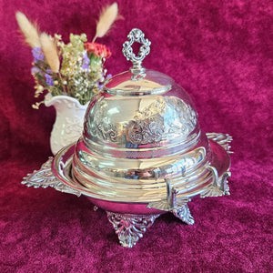 Domed E.P.B.M. Silver Plate Butter Dish #2538