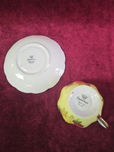 Load image into Gallery viewer, Yellow &amp; Pink Rose Queen Anne Bone China Teacup &amp; Saucer 42408
