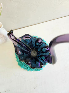 Amethyst Glass Swan Dish  #019