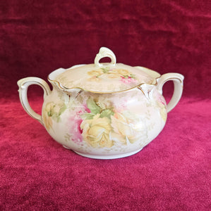 RS Prussia Floral Porcelain Tureen Lidded Serving Bowl 24 6