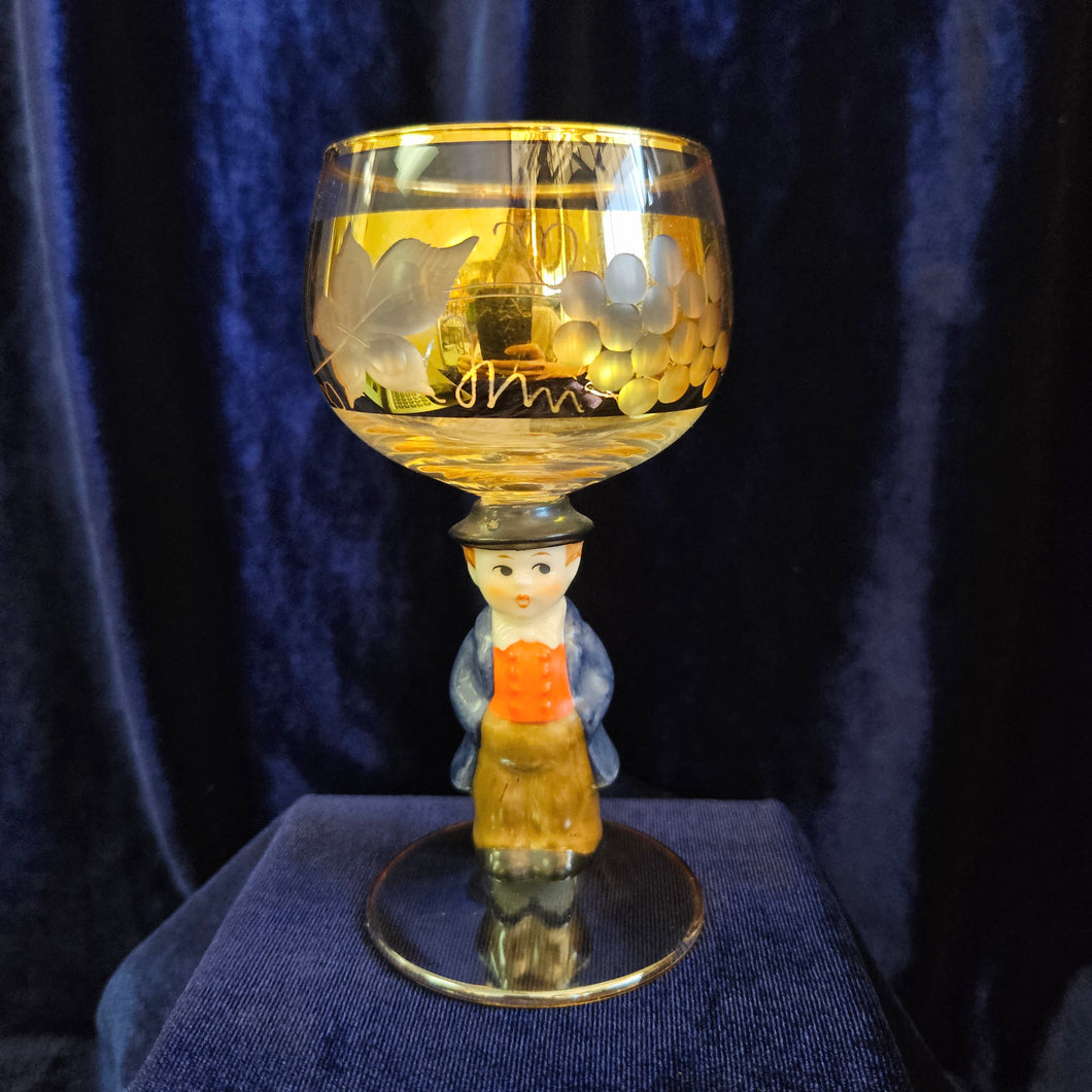 Hummel Gentleman with Hat Wine Glass Goblet #2530