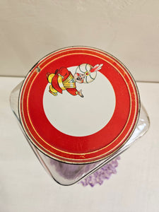 Vintage Square Jar with Nabob Genie Aladdin Lid 023