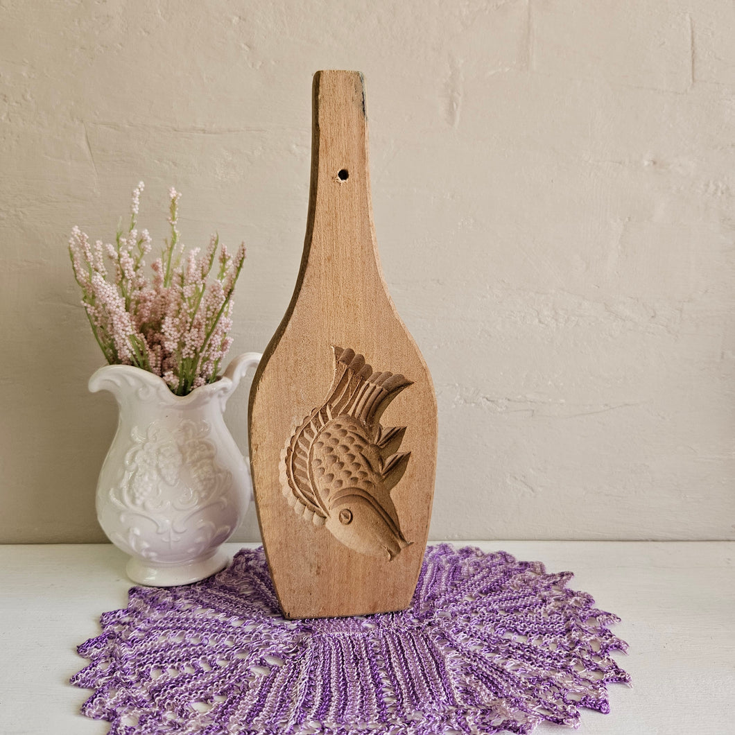Wooden Paddle Fish Carp Butter Cookie Mould