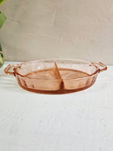 Load image into Gallery viewer, Jeannette Glass Floral Poinsettia Pink Depression Glass 2 Part Condiment Dish 24 35
