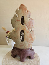 Load image into Gallery viewer, Chinese Hand Carved Soapstone Floral Sculpture w/ Stand #026
