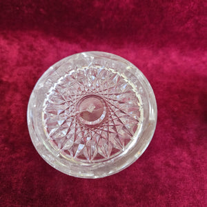 Antique Cut Glass Jar with Brass Lid 020