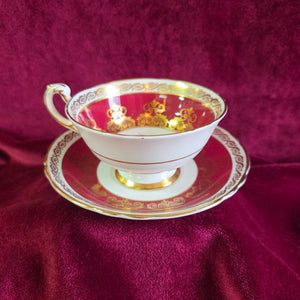 Paragon Red Floral Teacup and Saucer #2430