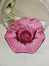 Load image into Gallery viewer, Vintage Cranberry Glass Basket 22 26
