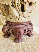 Load image into Gallery viewer, Chinese Hand Carved Soapstone Floral Sculpture w/ Stand #026

