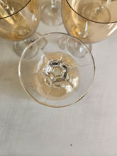 Load image into Gallery viewer, Amber Iridescent Stemmed Glasses  #42504
