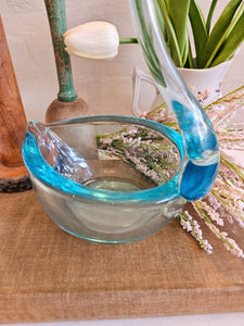 Blue Glass Swan Glass Candy Dish 42501