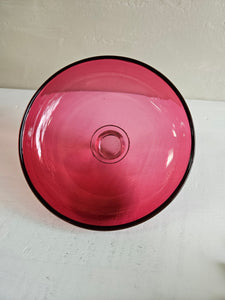 Cranberry Glass Candy Jar with Lid 2434