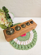 Load image into Gallery viewer, Brass Weights Set of 5 in Wooden Box 946
