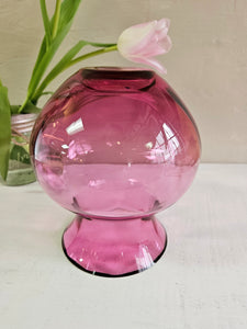 Cranberry Glass Ball Vase 24 19