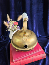 Load image into Gallery viewer, Small Brass Teapot with Milk Glass Handle  42508
