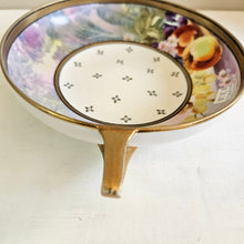 Load image into Gallery viewer, Vintage Nippon Porcelain Handle Bowl – Hand Painted Fruit &amp; Floral with Gold Trim #42506
