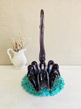 Load image into Gallery viewer, Amethyst Glass Swan Dish  #019
