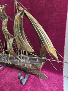 Brass Sailing Ship on a Stand 42507