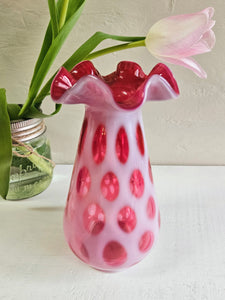 Fenton Coin Dot Ruffled Vase 2508