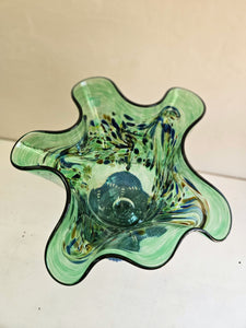 Green Glass Handkerchief Vase #42505