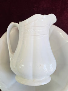 Ironstone Wheat Pattern Water Pitcher and Bowl. Jug & Bowl Set 24 49