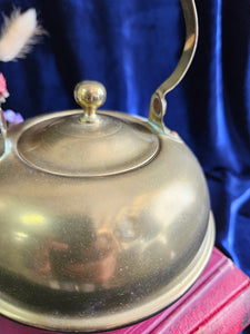 Small Brass Teapot with Milk Glass Handle  42508