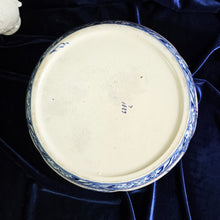Load image into Gallery viewer, Antique Flow Blue Bowl with SilverPlate Rim 42403
