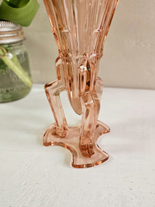Czech Art Deco Pink Glass Rocket Vase 42403
