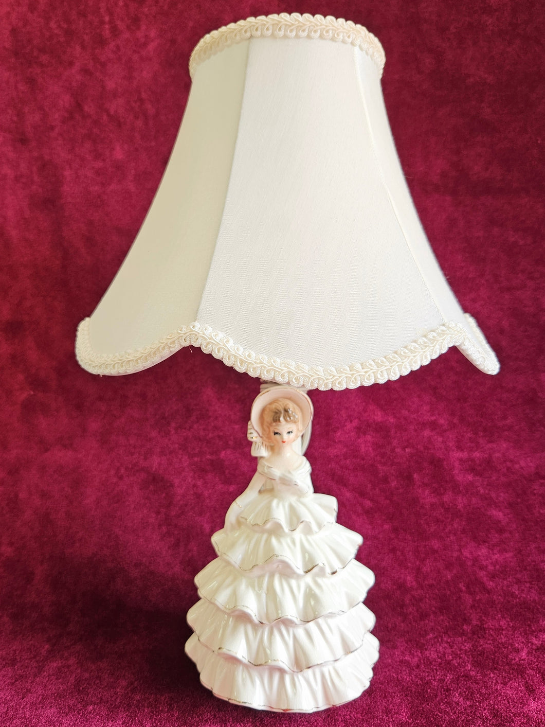 Southern Bell White Dress Porcelain Lamp with Shade #42508