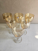 Load image into Gallery viewer, Amber Iridescent Stemmed Glasses  #42504
