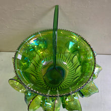 Load image into Gallery viewer, Green Carnival Indiana Glass Punch Bowl Set 42509
