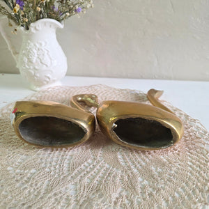 Vintage Brass Swans 42509