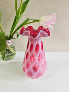 Fenton Coin Dot Ruffled Vase 2508