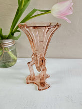 Load image into Gallery viewer, Czech Art Deco Pink Glass Rocket Vase 42403
