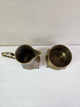 Load image into Gallery viewer, Vintage Brass Creamer and Sugar Set
