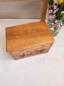 Vintage Wooden Rooster Recipe Box 24 48